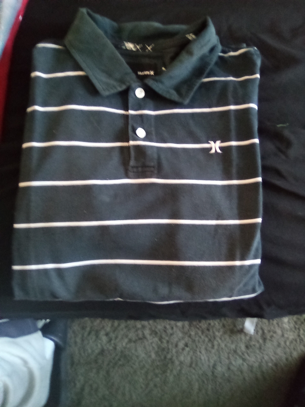 Harley-Davidson Black Polo with White Stripe Accent